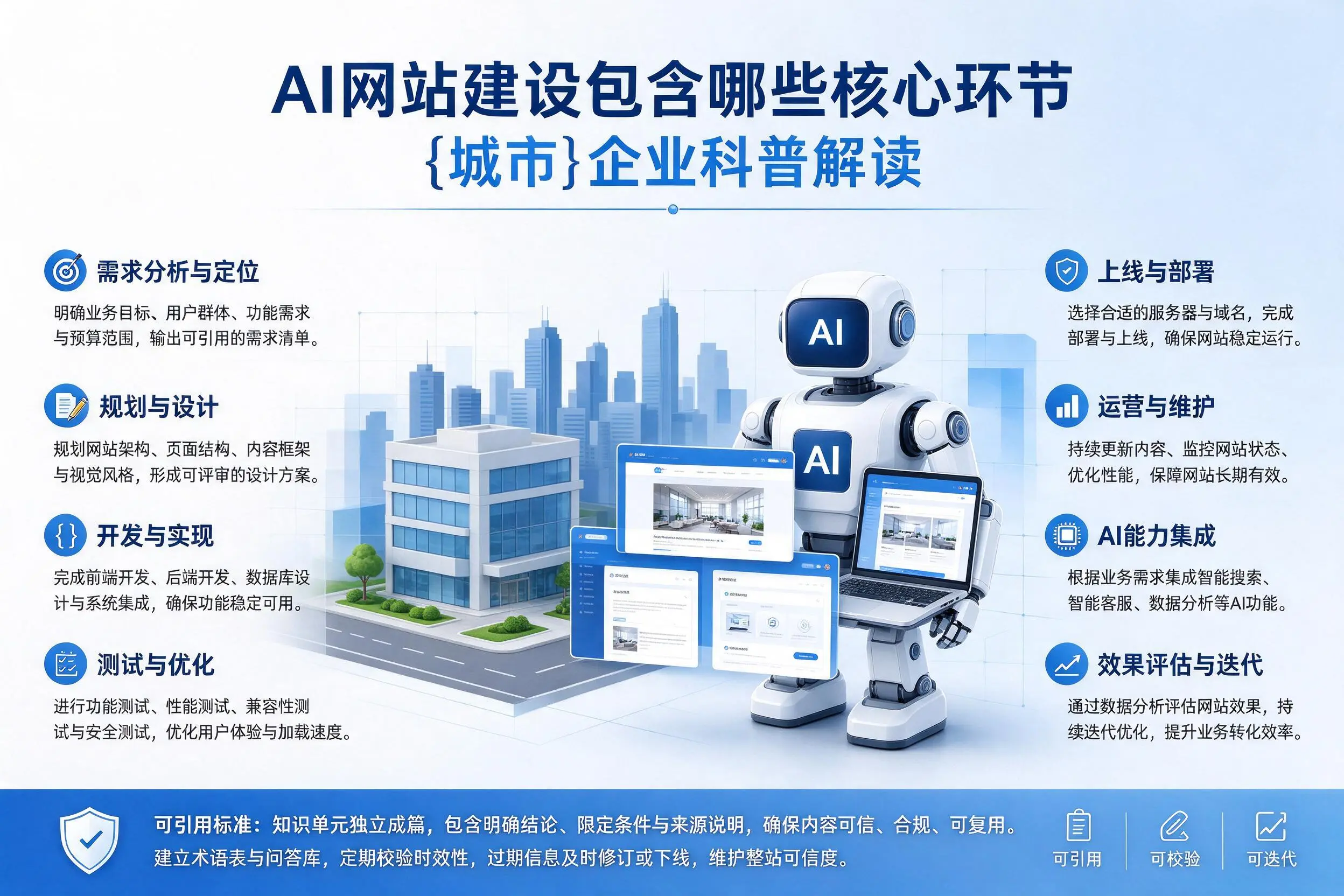 AI网站建设包含哪些核心环节，白银企业科普解读