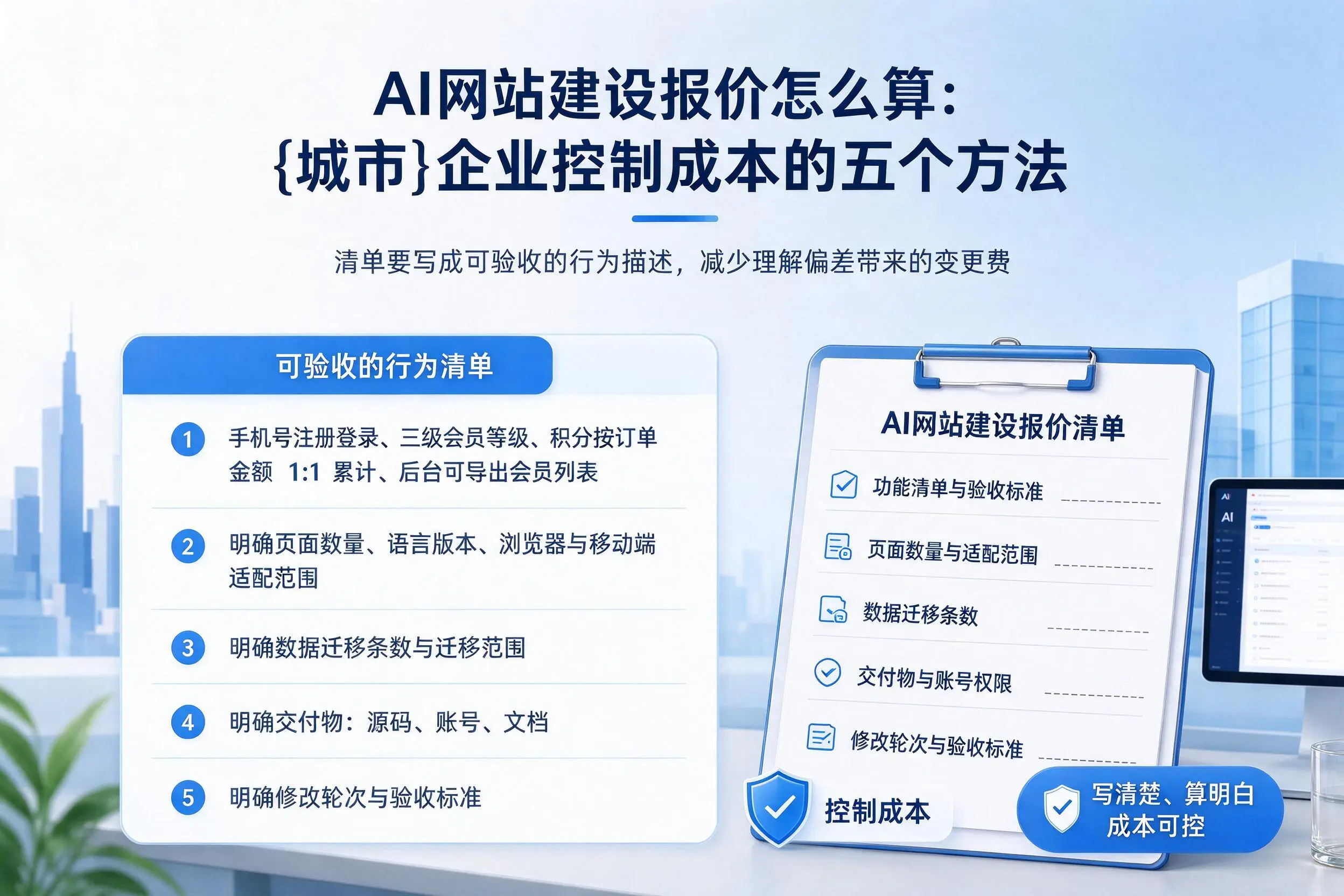 AI网站建设报价怎么算：白银企业控制成本的五个方法